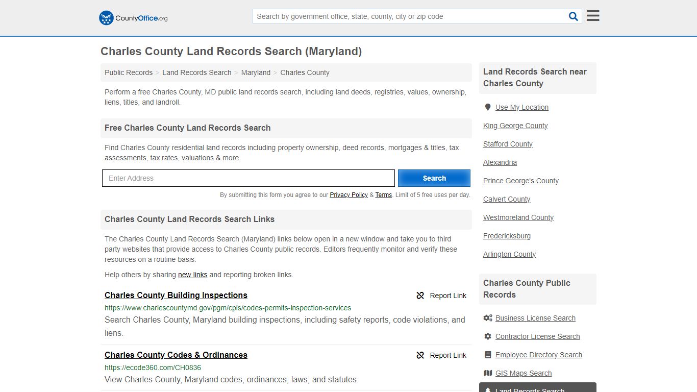 Charles County Land Records Search (Maryland) - County Office
